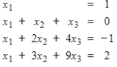 Find the least squares solution for the given system.