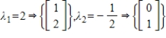The coefficient matrix for a system of linear differential equations of the form   has the given eigenvalues and eigenspace bases. Find the general solution for the system.   