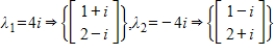 The coefficient matrix for a system of linear differential equations of the form   has the given eigenvalues and eigenspace bases. Find the general solution for the system.   