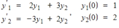 Find the solution for the system that satisfies the condition at t = 0.   