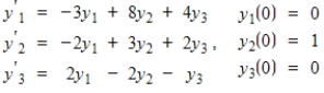 Find the solution for the system that satisfies the condition at t = 0.​   