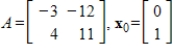 Compute the first two iterations of the Shifted Inverse Power Method, starting with the given   , to determine the eigenvalue of A closest to   , rounding any numerical values to two decimal places.   