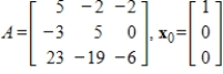 Use the Power Method with scaling to determine an eigenvalue and associated eigenvector of A, starting with the given    .   