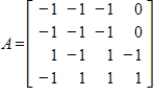Compute the determinant of the given matrix A by using row operations to reduce to echelon form.   