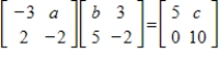 Solve for the scalars a, b, c in the following equation:   