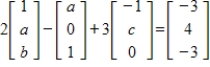 Find the unknowns in the given vector equation.   