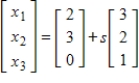 Find an example of a linear system with two equations and three variables that has     as the general solution.
