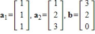 Determine if     is in the span of the other given vectors. If so, write     as a linear combination of the other vectors.   