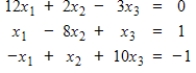 Compute the first three Jacobi iterations, using as the initial value for each variable. Then find the exact solution and compare.