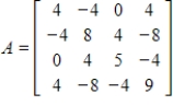 Show that the given symmetric matrix A is positive definite by finding the determinants of its leading principal submatrices. Then find the LDU-factorization of A.