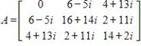 Determine if the given matrix A is Hermitian.