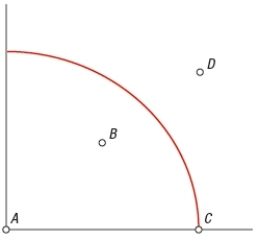 Which point on the following PPF best represents production efficiency?   A)  A B)  B C)  C D)  D