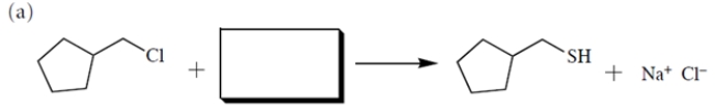 (a) Provide the structure of the missing starting material. (b) Then, assuming the reaction occurs via an S<sub>N</sub>2 mechanism, provide the rate law using the appropriate concentration terms.   