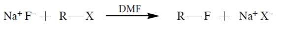 Rank the starting materials in terms of their rate of product formation in a reaction with sodium fluoride in dimethylformamide (1 being the fastest and 5 being the slowest). (Dimethylformamide (DMF) is a polar aprotic solvent.)   ​  <div style=padding-top: 35px> 