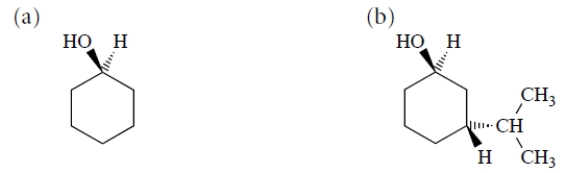 Draw the most stable chair conformation of each of the following alcohols.  <div style=padding-top: 35px> 