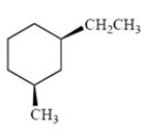 Draw the two chair conformations of the hydrocarbon. Be sure you draw the correct enantiomer! Indicate the more stable of the two conformations.   
