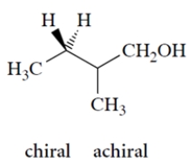 Identify whether the molecule is chiral or achiral by circling the appropriate work below the structure. Then identify any asymmetric carbons with an asterisk.   