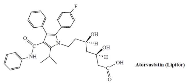 The structure of atorvastatin, an important drug used for lowering cholesterol, is shown. (This is sold under the trade name Lipitor with about $13 billion in annual sales.)    a. Circle the two asymmetric carbons of atorvastatin and, next to each, give its absolute configuration (R or S). b. What, if anything, can you say about the optical activity of atorvastatin?