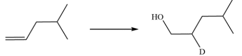 Devise a synthetic route for this conversion. Deuterium can be introduced by replacing the hydrogen in common reagents with its deuterium analog.   