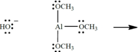 Show the curved-arrow notation and the product (including all unshared valence electrons and formal charges, if any) for the Lewis acid-base association reaction of the two species. (Aluminum is in group 3A of the periodic table, beneath boron.) Then identify and label the nucleophile in the reaction.   