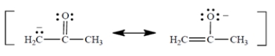 Using curved arrows, show how each resonance structure is converted into the other.   