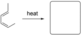 Given the starting material and conditions, identify the type of pericyclic reaction, the number of electrons involved in the reaction, and draw the major organic product. Clearly show stereochemistry, if applicable.   