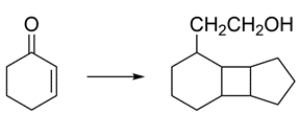 Outline a synthesis for this transformation. A key step should be a [2,2] or [4,2] cycloaddition.   
