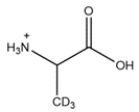 Outline a synthesis of the radiolabeled amino acids below. You can use Na<sup>14</sup>CN as a source of <sup>14</sup>C. Deuterated compounds can be prepared from CD<sub>3</sub>OH. a.      b.    