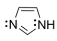 An imidazole ring is an important heterocycle found in the amino acid histidine. Draw an orbital configuration of imidazole, showing the 2p orbitals and electrons in each orbital. Use the diagram to explain which electrons are part of the aromatic system and which can be protonated in the presence of an acid.   