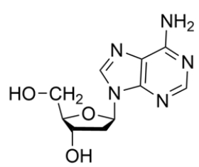 Identify the correct name or abbreviation of the given nucleoside or nucleotide:   A)  2ʹ-deoxyadenosine B)  adenine C)  adenosine D)  dATP