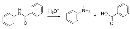A student is hydrolyzing the amide below, and the reaction did not go to completion. The student wants to isolate just the neutral amine product. Design a separation and isolation method based on the basicities of all three compounds.   