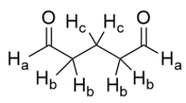 When allowed to react with D<sub>2</sub>O in the presence of a trace amount of NaOD, which hydrogens in the molecule will be exchanged by deuterium (D) ?   A)  H<sub>a</sub> B)  H<sub>b</sub> C)  H<sub>c</sub> D)  H<sub>a</sub> and H<sub>b</sub> E)  H<sub>a</sub> and H<sub>c</sub>