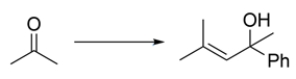 Outline a synthesis for the transformation of acetone to a tertiary alcohol. The phenyl group should come from PhLi.   