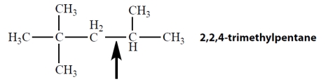 Which one of the Newman projections is correct for the projected bond indicated by the arrow in 2,2,4-trimethylpentane? ​   ​ A)      B)      C)     