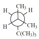 Which one of the Newman projections is correct for the projected bond indicated by the arrow in 2,2,4-trimethylpentane? ​   ​ A)      B)      C)     