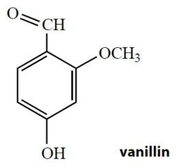Behold the structure of vanillin, which is the main ingredient in vanilla extract. ​   ​ The functional groups in vanillin are best described as A)  a ketone, a phenol, and an ether. B)  an alcohol, an aldehyde, and an ether. C)  a ketone, an alcohol, and an ether. D)  a phenol, an aldehyde, and an ether. E)  an aldehyde, a phenol, and an alcohol.