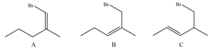 Analyze the three compounds and identify which would react fastest with NaI and which would react slowest. Explain your reasoning.   