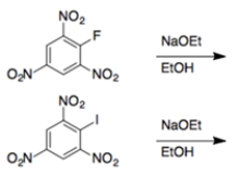 In each set of reactions, circle the one that occurs faster. a.     ​ b.    