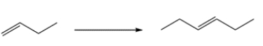 Outline a four-step synthesis to transform 1-butene to (E)-3-hexene.   