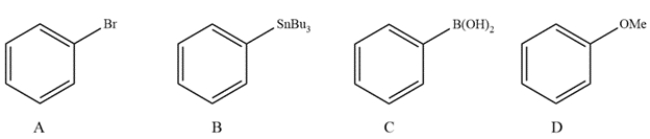 Which reagent is used in the Stille coupling?   A)  compound A B)  compound B C)  compound C D)  compound D