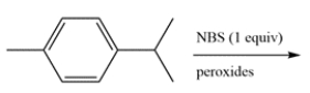 Determine the major organic product for the reaction. The product should have a molecular formula of C<sub>10</sub>H<sub>13</sub>Br.   