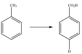 Propose a multistep synthesis for the compound from toluene. You may assume that ortho and para isomers can be separated as necessary. Reaction mechanisms are not necessary.   