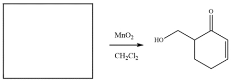 The compound was synthesized from MnO<sub>2</sub> oxidation. Deduce the structure of the starting material.   