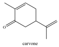 Carvone is a terpenoid that is found in essential oils and used for aromatherapy. Highlight the isoprene units in carvone and classify the terpene based on the number of carbons (ex. monoterpene, etc.)   