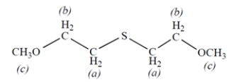 7. Consider the NMR spectrum of the compound:    -The resonance for protons (a)  is ________________. A)  a singlet B)  a doublet C)  a triplet D)  a quartet E)  more complex