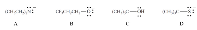 Which is the strongest base?   A)  compound A B)  compound B C)  compound C D)  compound D
