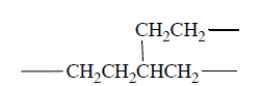 Free-radical polymerization of ethylene proceeds with the following propagation steps.    It turns out that polyethylene made by free-radical polymerization contains some branches, for example,    (a) Give a plausible mechanism, complete with  fishhooks,  for propagation steps that can account for formation of these branches. (b) It is possible (by a completely different method) to form polyethylene with unbranched chains. Which do you think would have higher density, branched-chain polyethylene or polyethylene with unbranched chains? Explain briefly.
