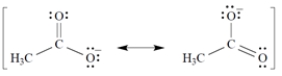 Given that the acetate anion has the these equally important resonance structures, what is the bond order of each carbon-oxygen bond?   A)  The bond order of all carbon-oxygen bonds is ⅓. B)  The bond order of all carbon-oxygen bonds is ½. C)  The bond order of all carbon-oxygen bonds is 1.0. D)  The bond order of all carbon-oxygen bonds is 1.5. E)  The bond order of one carbon-oxygen bond is 1.0, and the bond order of the other carbon-oxygen is ½.f.  The bond order of all carbon-oxygen bonds is 2.0.