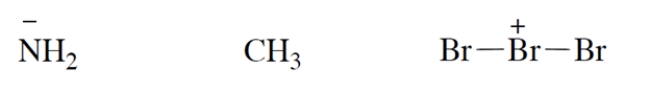 Add valence electrons to the structures so that the formal charge is properly accounted for. Assume that all atoms have no more electrons than allowed by the octet rule. Make your  electron dots  bold enough to be unambiguous.   