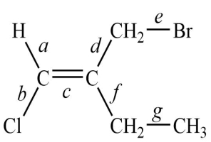 Consider this structure:    1. The longest bond is ________________. 2. The shortest of the carbon-carbon bonds is ________________.